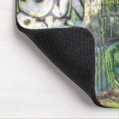 Grüner Besucher aus dem Weltraum Graffiti Mousepad (Ecke)
