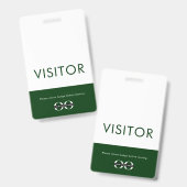 Grüner Besucherpass mit individualisierbarem Logo Ausweis (Vorder- & Rückseite)