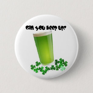 Grüner Bier-Knopf Button