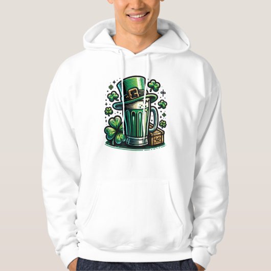 Grüner Bierhut Hoodie (Vorderseite)