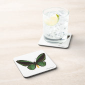 Grüner Birdwing Schmetterling Getränkeuntersetzer (Rechte Seite)