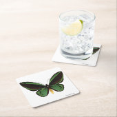 Grüner Birdwing Schmetterling Rechteckiger Pappuntersetzer (Vor Ort)