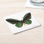 Grüner Birdwing Schmetterling Rechteckiger Pappuntersetzer (angewinkelt)