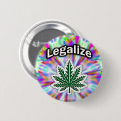 Grüner Blatt-Knopf Button (Vorne & Hinten)