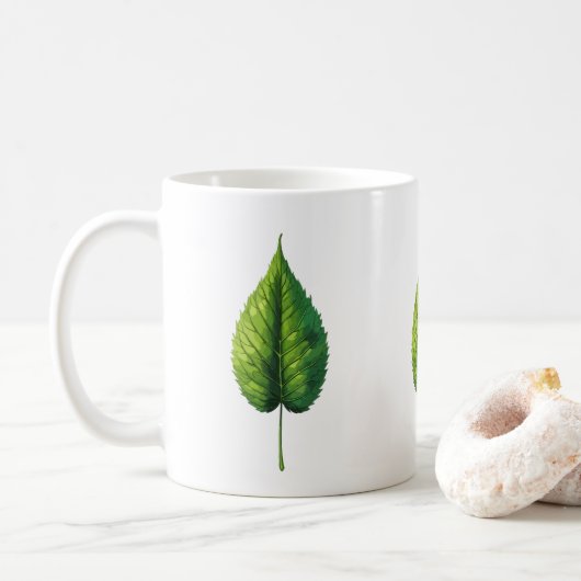 Grüner Blatt Serenity Becher Kaffeetasse (Mit Donut)