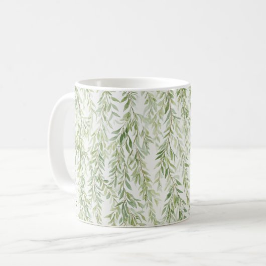 Grüner Blätter Garten Kaffeetasse (Vorderseite Links)