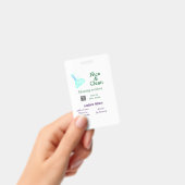 Grüner blauer Gitter-Reinigungsmopp Name Adresse Q Ausweis (Handheld)