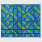 Grüner Blauer HST mit schwarzem Akzent-Sashing-Qui Geschenkpapier (Flach)