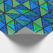 Grüner Blauer HST mit schwarzem Akzent-Sashing-Qui Geschenkpapier (Ecke)