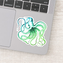 Grüner Blauer Oktopus Vinyl Cut Sticker