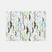 Grüner, blauer u. schwarzer Schnurrbart-Entwurf Fleecedecke (Vorderseite (Horizontal))