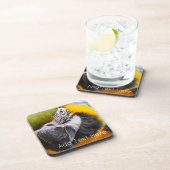 Grüner, blauer und gelber Papagei Getränkeuntersetzer (Rechte Seite)