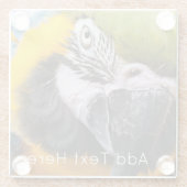 Grüner, blauer und gelber Papagei Glasuntersetzer (Rückseite)