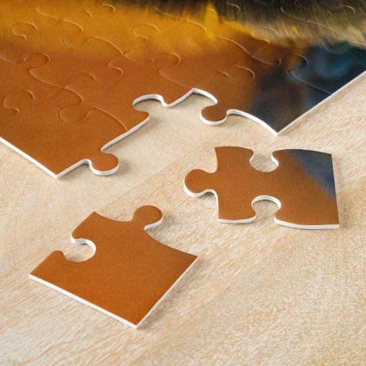 Grüner, blauer und gelber Papagei Puzzle (Seite)