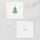 Grüner Blauer Wasserfarbenbaum Mitteilungskarte (Vorne/Hinten)