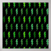 Grüner Blitz Elektrosturm Donner Poster (Vorne)