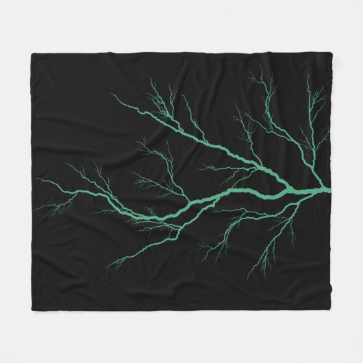 Grüner Blitz Fleecedecke (Vorderseite (Horizontal))