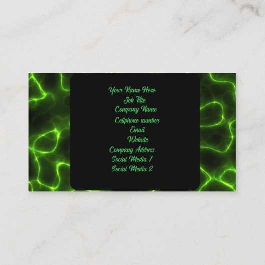 Grüner Blitz Visitenkarte (Rückseite)