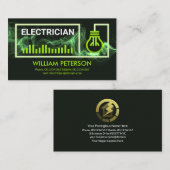 Grüner Blitzgerät Elektrischer Unternehmer Visitenkarte (Vorne/Hinten)