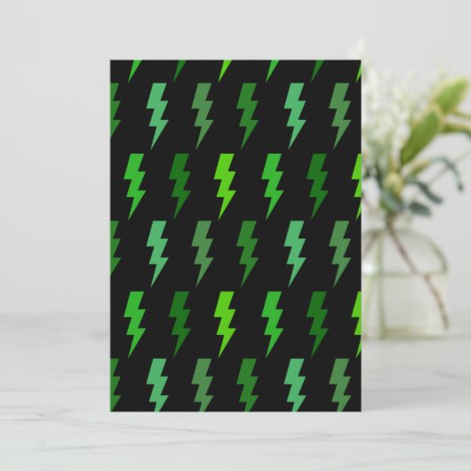 Grüner Blitzschlag Elektrosturm Thunder Einladung (Stehend Vorderseite)