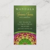 Grüner BlumeMandala Visitenkarte (Rückseite)