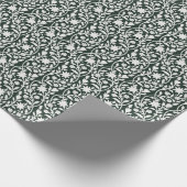 Grüner Blumen-Blockdruck Geschenkpapier (Ecke)