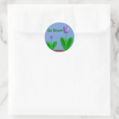 Grüner Blumen Garten Runder Aufkleber (Tasche)