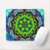 Grüner Blumen-Kreisgeometrischer Mandala Mousepad (Mit Mouse)