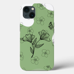 Grüner Blumen- und Schmetterlings-Handyhülle Case-Mate iPhone Hülle