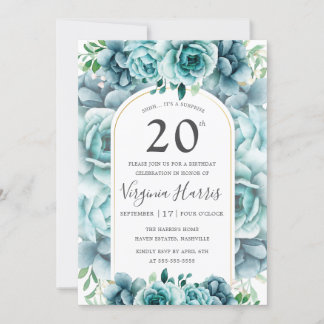 Grüner Blumengarten 20. Geburtstag Einladung