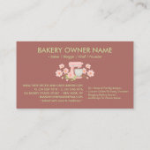 Grüner Blumengebäck Konditormacher Visitenkarte (Rückseite)