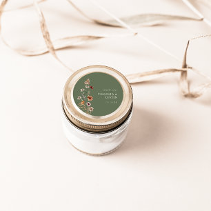 Grüner Blumenklassiker-Rundsticker Runder Aufkleber