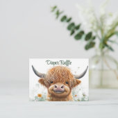 Grüner Blumenkohl-Hochland-Kuh-Windeln Begleitkarte (Stehend Vorderseite)