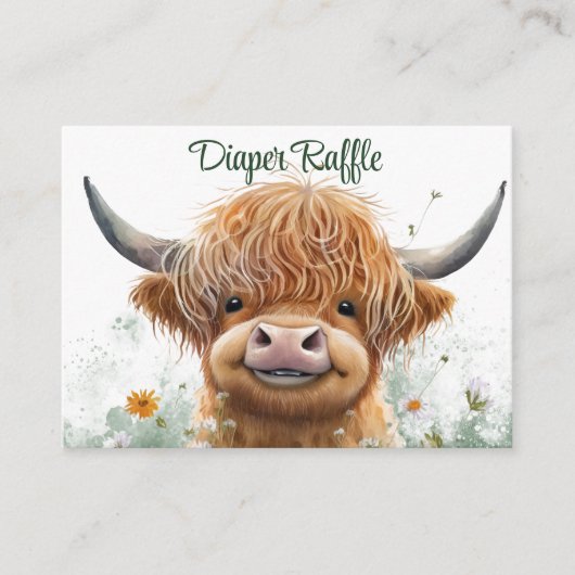 Grüner Blumenkohl-Hochland-Kuh-Windeln Begleitkarte (Vorderseite)