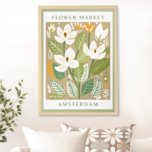 Grüner Blumenmarkt Druckbar Poster