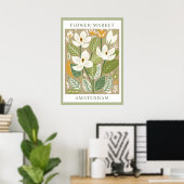 Grüner Blumenmarkt Druckbar Poster (Heimbüro)