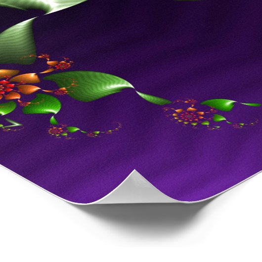 Grüner Blumenspirale Poster (Ecke)