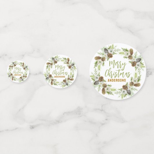 Grüner Blumenstrauß Konfetti (Vorderseiten)