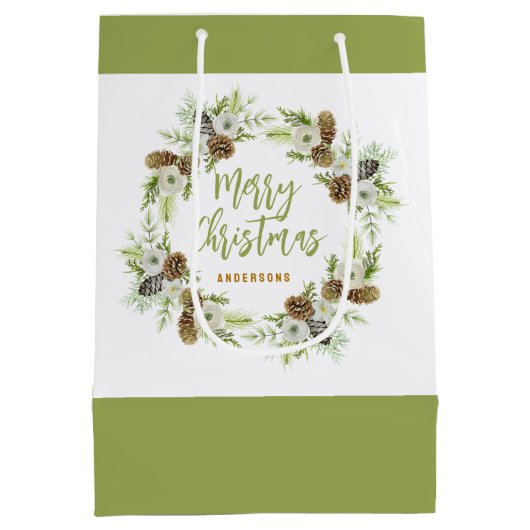 Grüner Blumenstrauß Mittlere Geschenktüte (Rückseite)