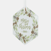 Grüner Blumenstrauß Ornament Aus Glas (Vorderseite Links)