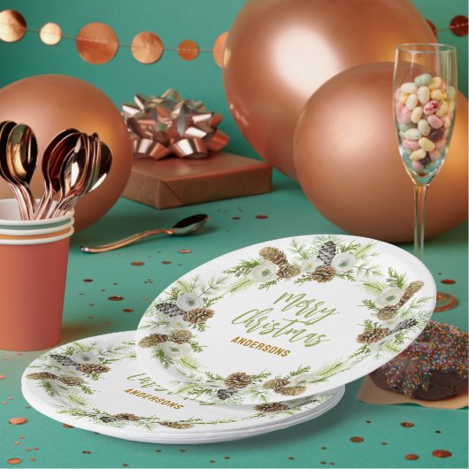 Grüner Blumenstrauß Pappteller (Multi)