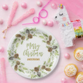 Grüner Blumenstrauß Pappteller (Party)