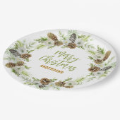 Grüner Blumenstrauß Pappteller (Schrägansicht)