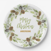 Grüner Blumenstrauß Pappteller (Vorderseite)