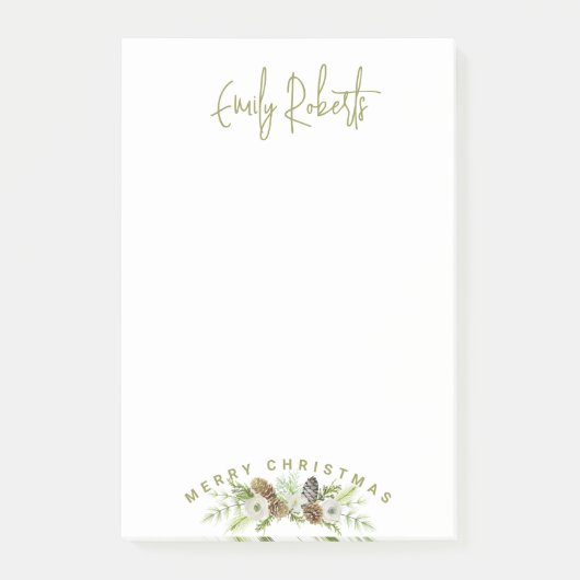 Grüner Blumenstrauß Post-it Klebezettel (Vorderseite)