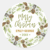 Grüner Blumenstrauß Runder Aufkleber (Vorderseite)