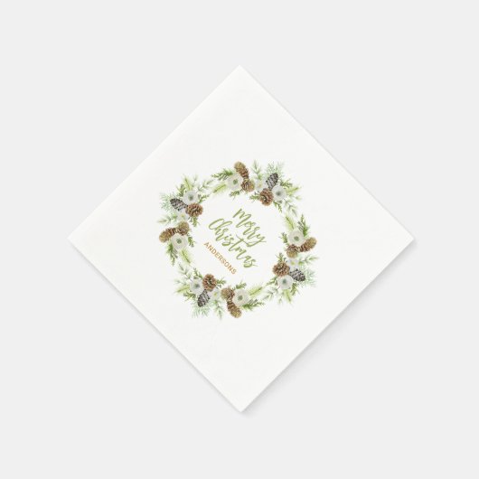 Grüner Blumenstrauß Serviette (Ecke)