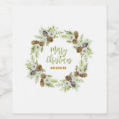 Grüner Blumenstrauß Weinetikett (Einzelnes Label)