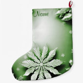 Grüner Blumenurlaub Weihnachten Strumpf Großer Weihnachtsstrumpf (Rückseite)