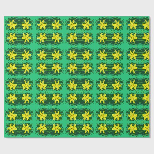 Grüner Blumenwickler Geschenkpapier (Flach)